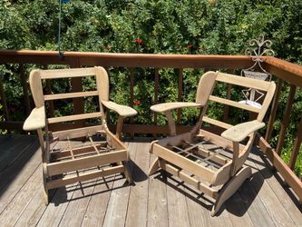 2 VintageMid Century Cushman Style Platform Rockers with Paddle Arms