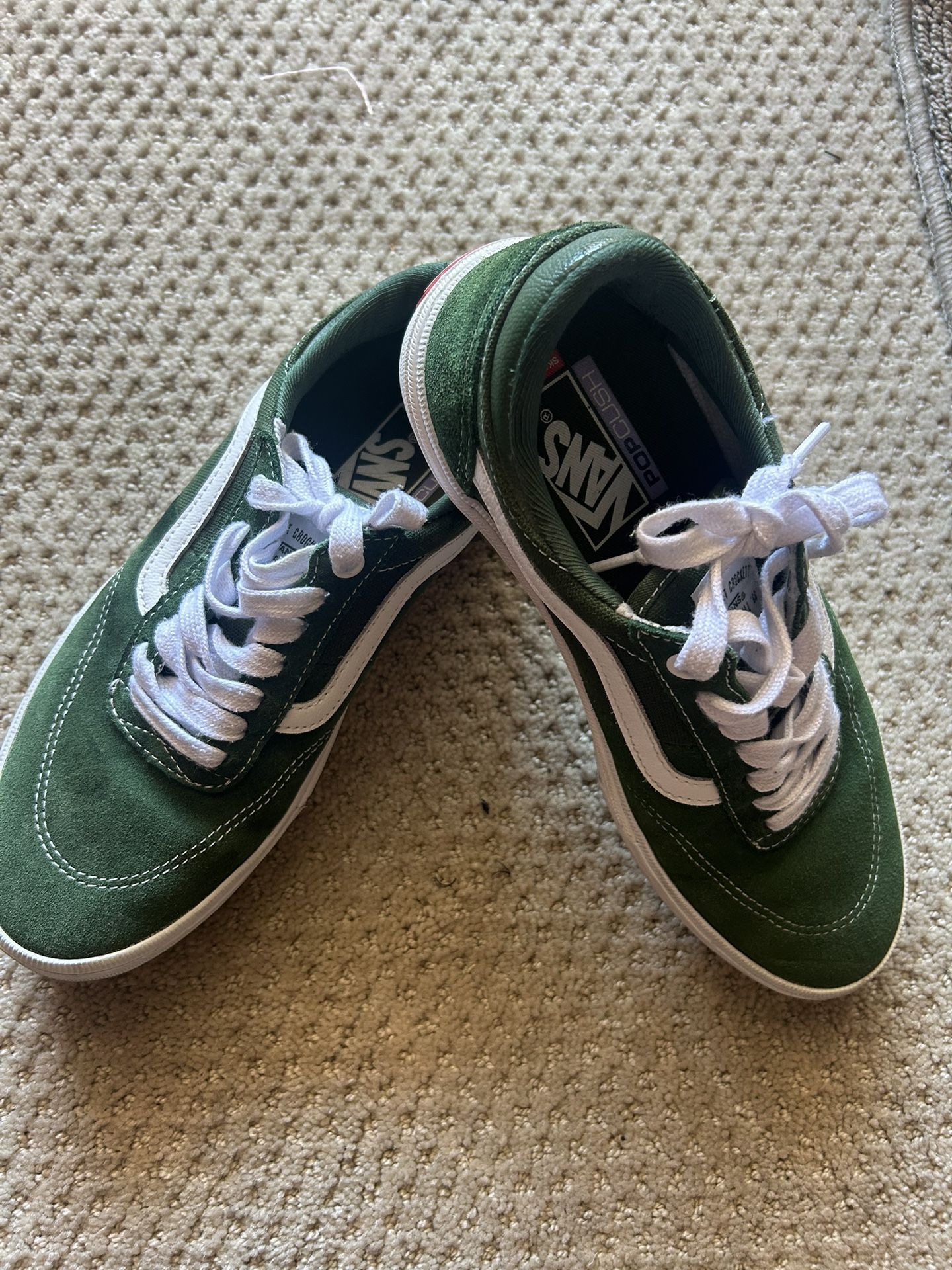 Green skateboarding Pop Cush Vans