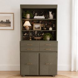 Vintage MCM Green Hutch/Cabinet