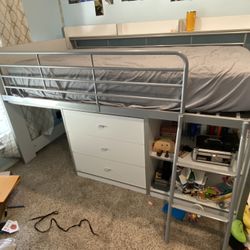 Loft bed with desk and storage 