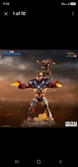 Iron Studios Avengers: Endgame 1/10 Iron Patriot & Rocket BDS Art Figure Statue
