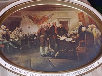 Tin Tray Of The Declaration Of Independence