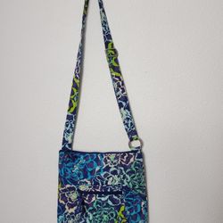 Pre-owned Vera Bradley Katalina Blues Double Zip Crossbody/Shoulder Bag