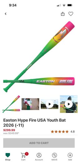 Easton Hype Fire USA Youth Baseball Bat 2026 (-11)