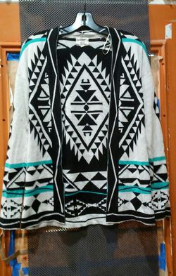 Hippe -Rose/ Native design / light weight open cardigan