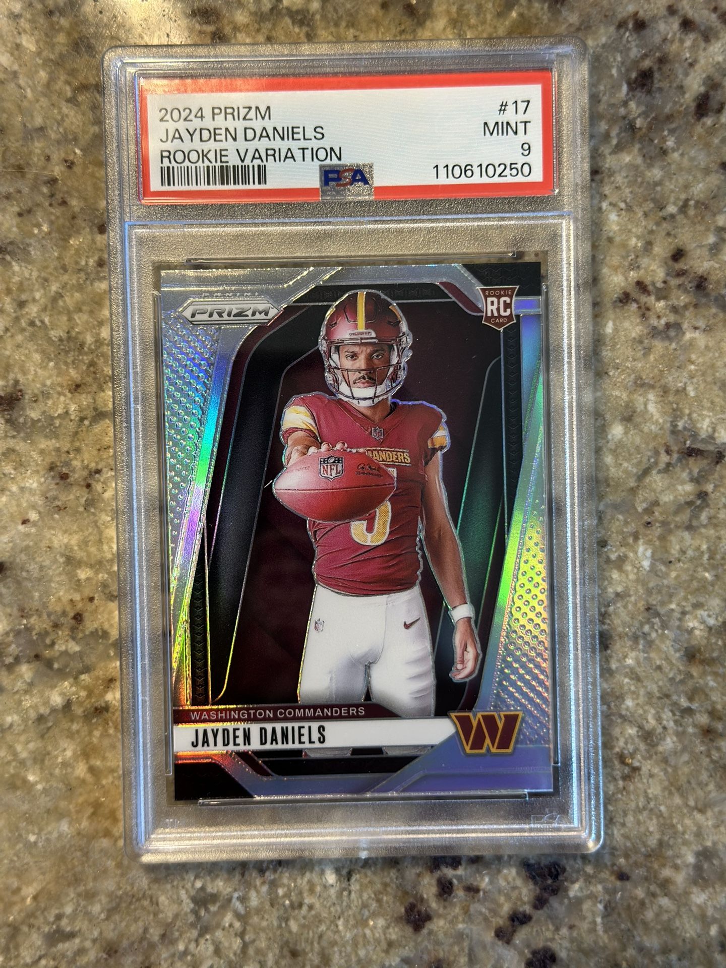 2024 Panini Prizm Variation Silver Prizm #17 Jayden Daniels - Rookie RC - PSA 9