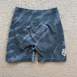 Darc Sport Wolves Forever Everson Seamless Blue Camo Scrunch Gym Shorts XS