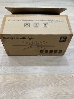 52” Ceiling Fan with Light Remote/APP Control, 6 Speeds