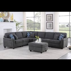 Read Description Large Grey Sectional Couch