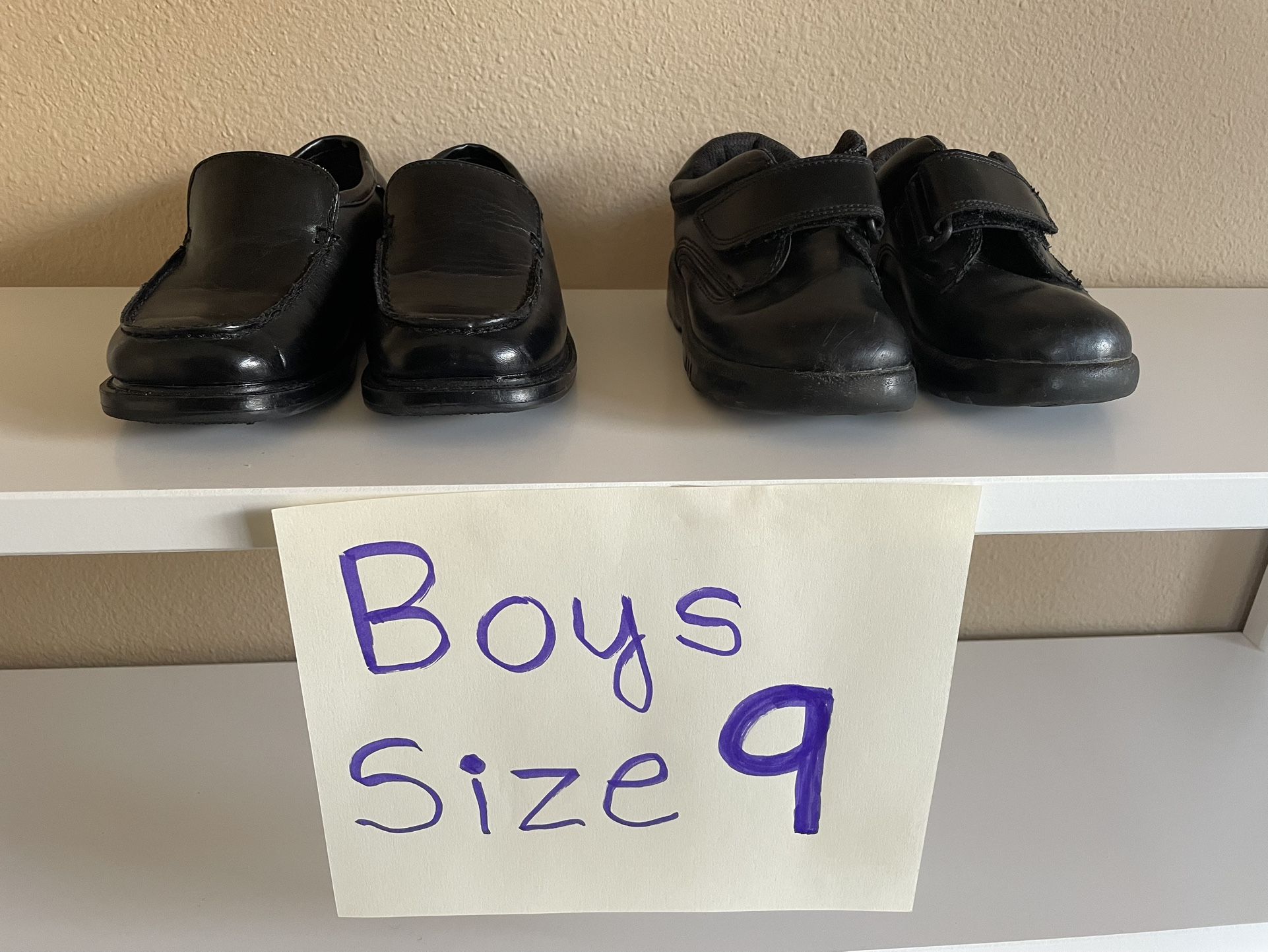 Boys shoes size 9 boy toddler dressy dress black outing Kids Korner Cherokee event pictures holidays