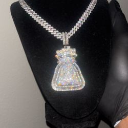 Money Bag Pendant Cubic Zirconia  