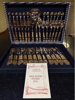 New 24K Gold Plated Italian Utensil Set