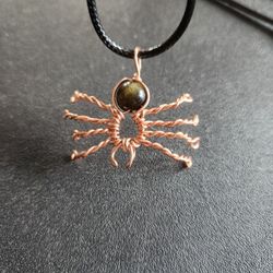 Wire Wrapped Spider Necklace