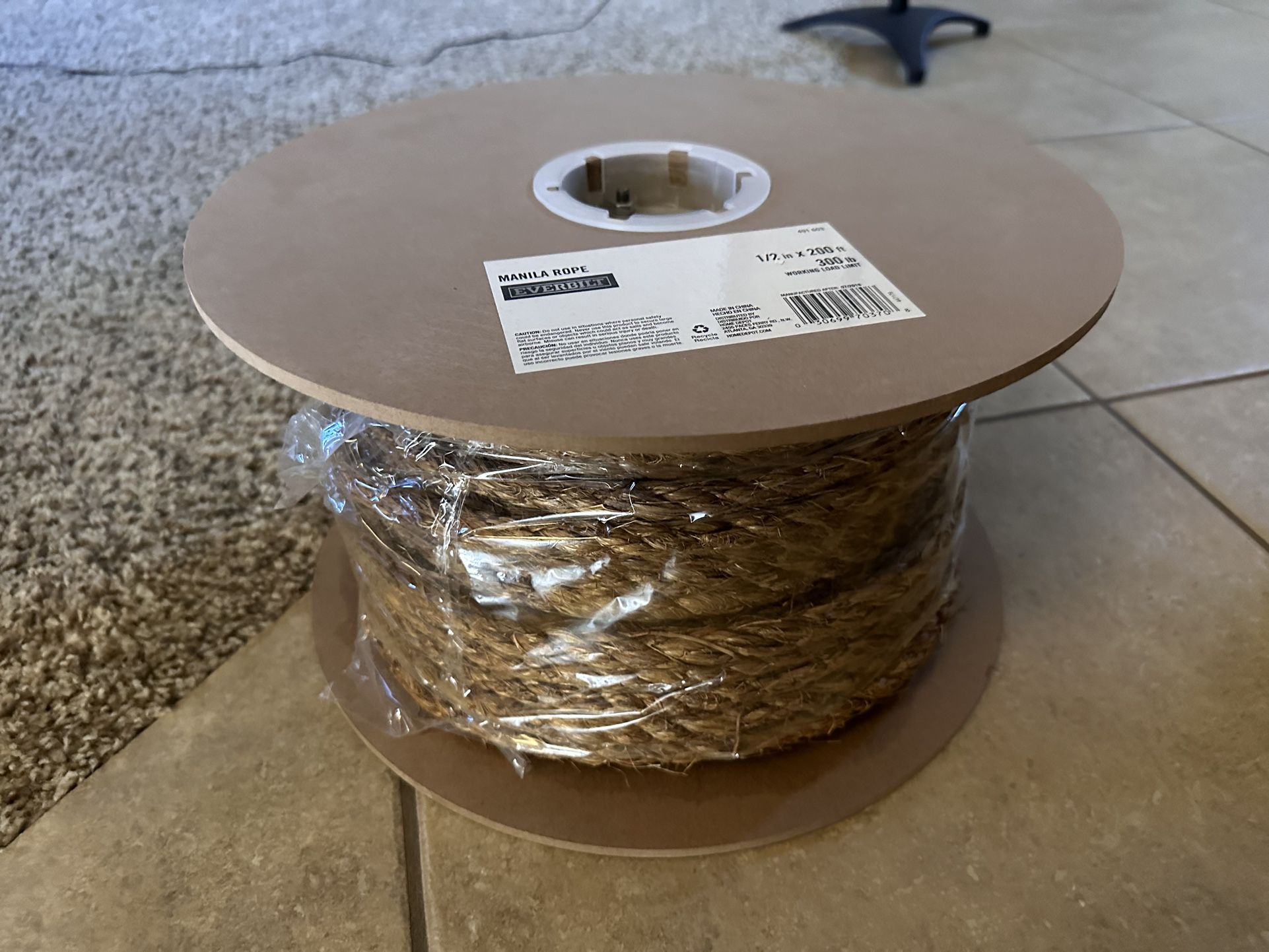 Everbilt Manila Rope 1/2 in x 200 ft