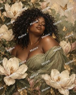 Soft Black Womanhood 16×20 Canvas Wall Art | Digitally Painted Portraits | Available Separately or as a Set