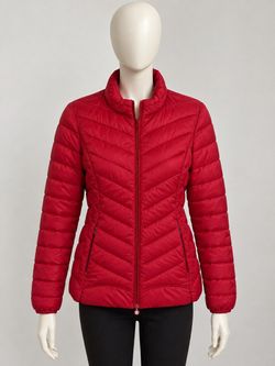 Red Women's Quilted Puffer Jacket