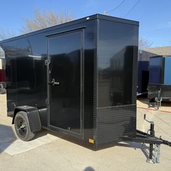 2026 New 5x10 SA Screwless Enclosed Trailer | Blackout | Spoiler Package | .08 Polycor | Dexter Axle | 1012 (Black)
