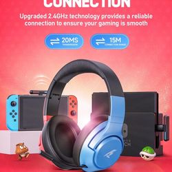 CG-01 2.4Ghz Wireless Gaming Headset for Nintendo Switch丨OLED丨Lite, Bluetooth 5.4 Gaming Headphones with Noise Cancelling Microphone, 40Hr Battery, US