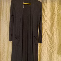 Gray Long Sleeve And Long Cardigan