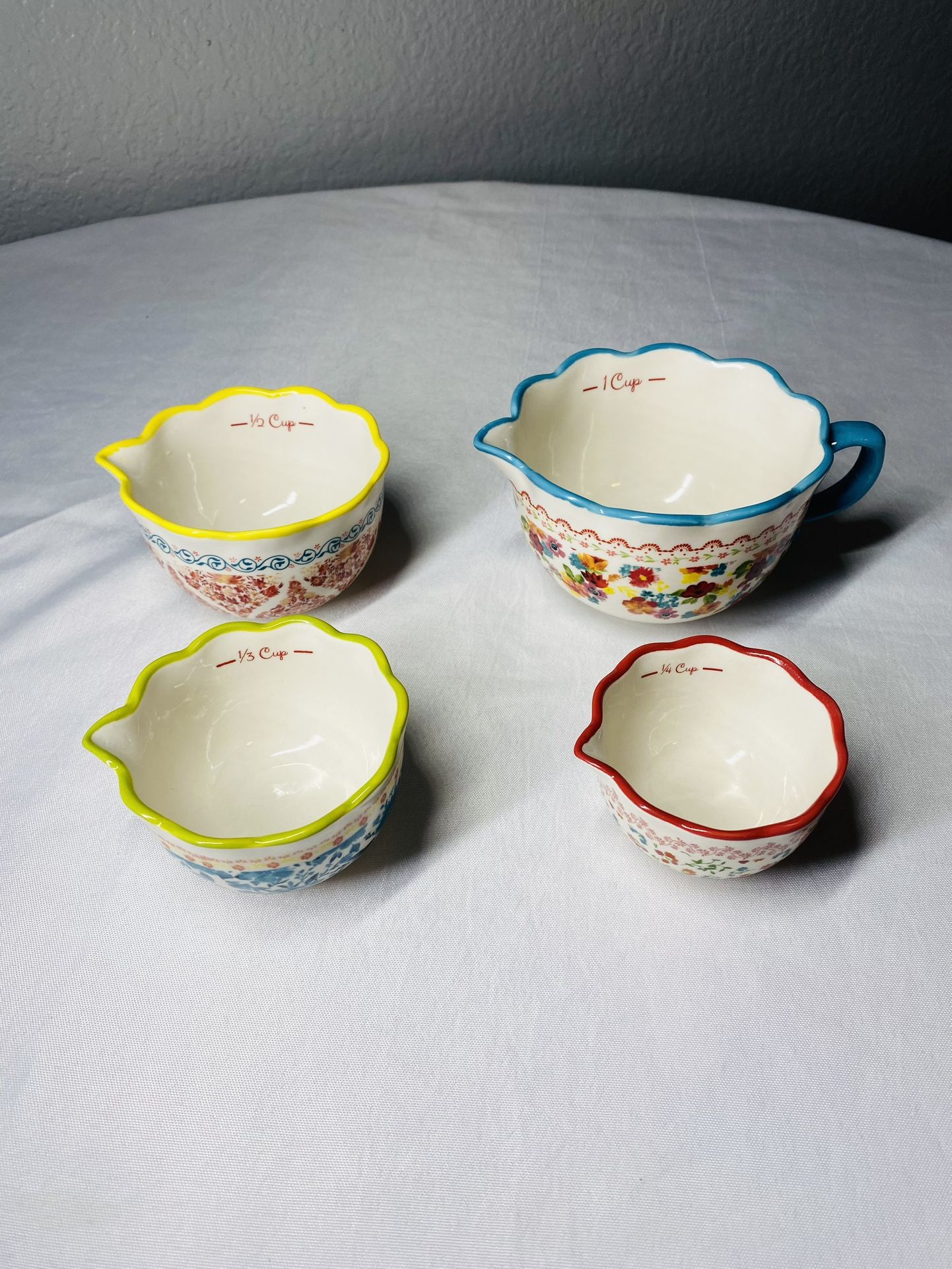 The Pioneer Woman Ceramic Measuring Cup Set 4 Total