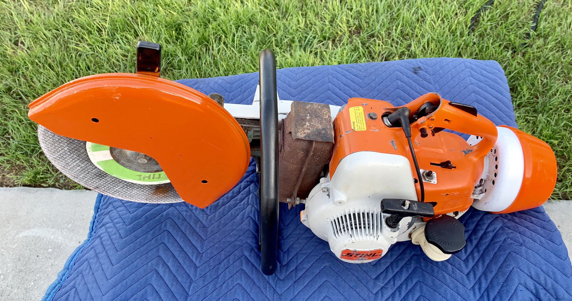 Stihl TS 350 Super Concrete Saw - Runs - NEW Air Cleaner Assembly - Sometimes It Will Stall