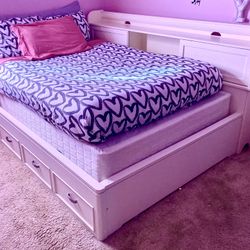 Full Size Bed with Shelves And Storage