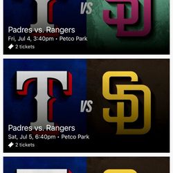 Padres Tickets Section 115 Row 6 seats 7 and 8
