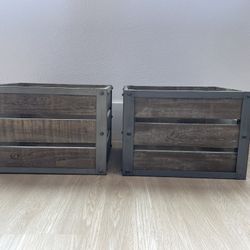 Decorative Wood Crates 11”x9”x8” Excellent Condition