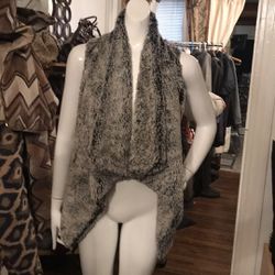 Democracy Faux Fur Vest Small  With Pockets