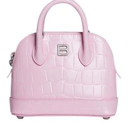 Balenciaga Top Handle Embossed Leather Bag