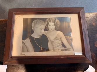 Myrna Loy & Mother Vintage Framed Photo
