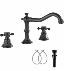 Two Handle Widespread Bathroom Faucet black