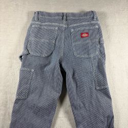 Dickies Women’s 26 Blue White Hickory Stripe Railroad Carpenter Pants #923