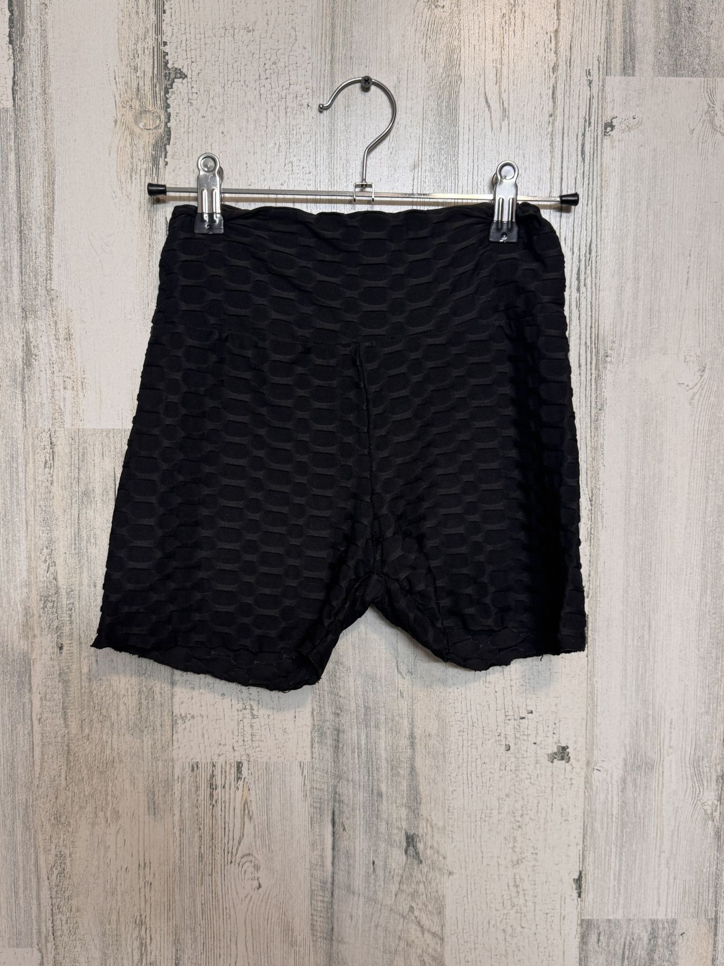 Black Textured Scrunch Booty Shorts | Size Small