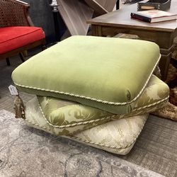 Althorp Stacked Tassel Pillow Ottoman on Casters