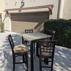 High Top Bar, Stainless Steel Top With 4 Bar Stools! 