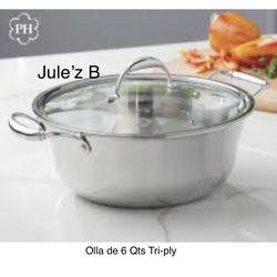 Princess House. Olla De 6 Qts Tri-ply Nueva En Su Caja 