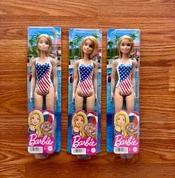 July 4th American flag Barbie Doll Swimsuit Beach Style For Water Play Pool Bathtub Fun