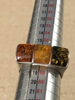Sterling silver beautiful Amber size 8 ring