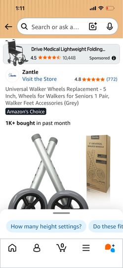 5” Walker wheels replacement