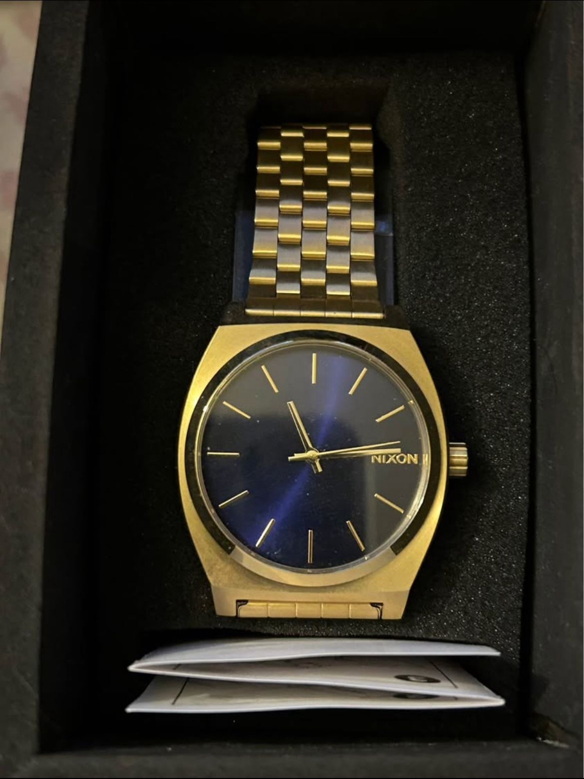 NIXON Time Teller Gold Blue Watch