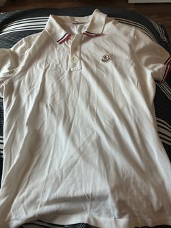 Moncler White Piqué Polo Shirt