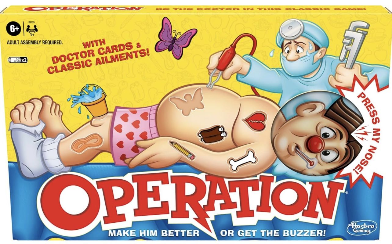 Hasbro Gaming Operation Electronic Board Game with Doctor Cards and Funny Ailments, Kids Games, 1+ Players, Funny Board Game for Children Ages 6+ (Ama