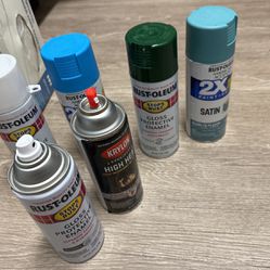 Rust Oleum assorted Spray Paints, New Or only tested color