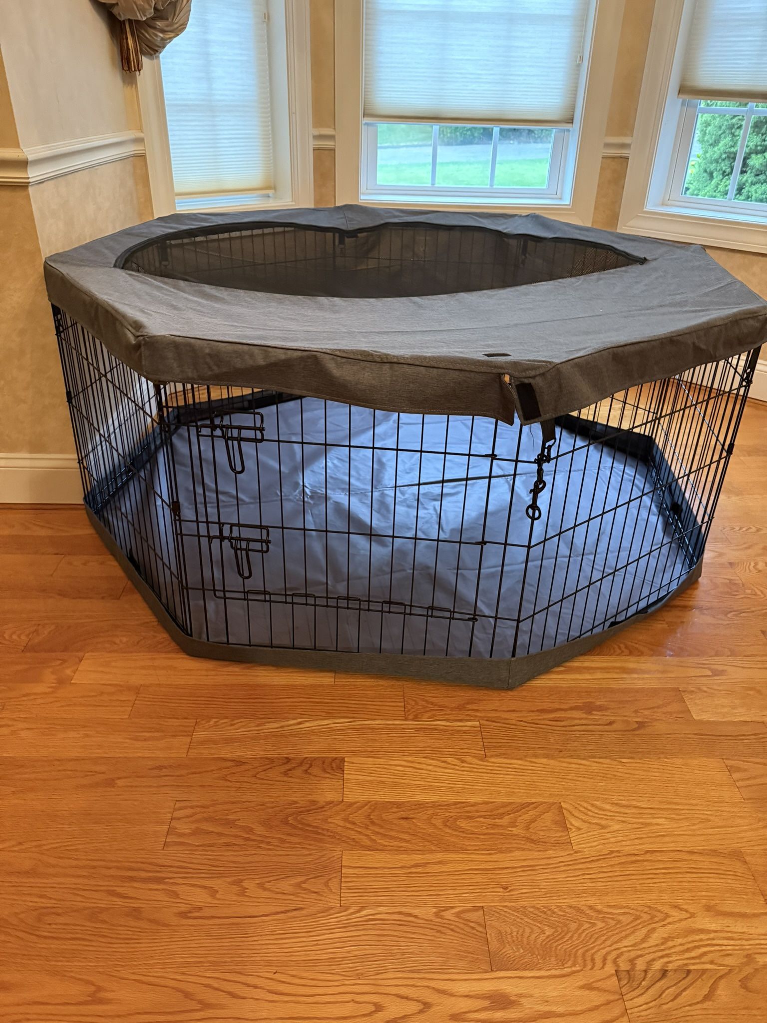 Metal Foldable Dog Pen With Top & bottom cover 
