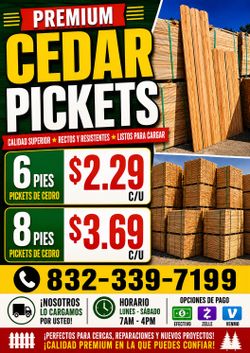 Pickets verdes de 6 pies solo $1.49
