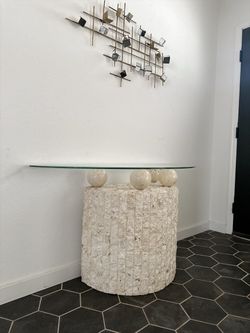 Post modern tessellated console table