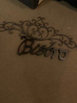 Black iron design and a black decor sign