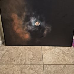 24x36 Framed Moon Canvas