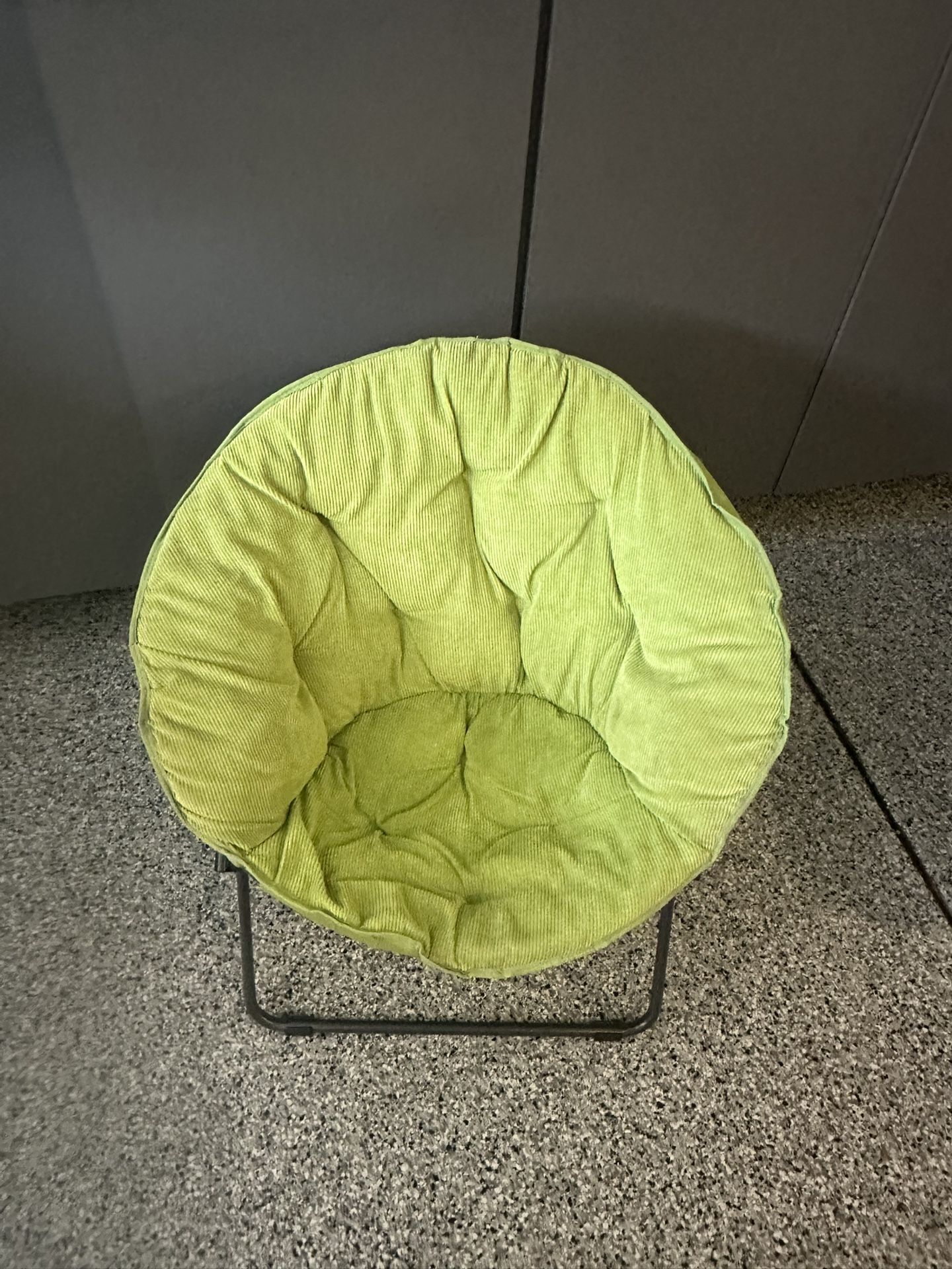 Saucer Chair Round, Folds Flat, In Great Condition, $20, No Holds. Trades. Or Deliveries